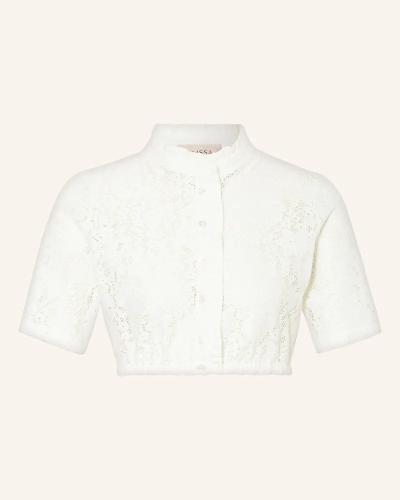 KINGA MATHE Dirndlbluse GINA aus Spitze Weiss