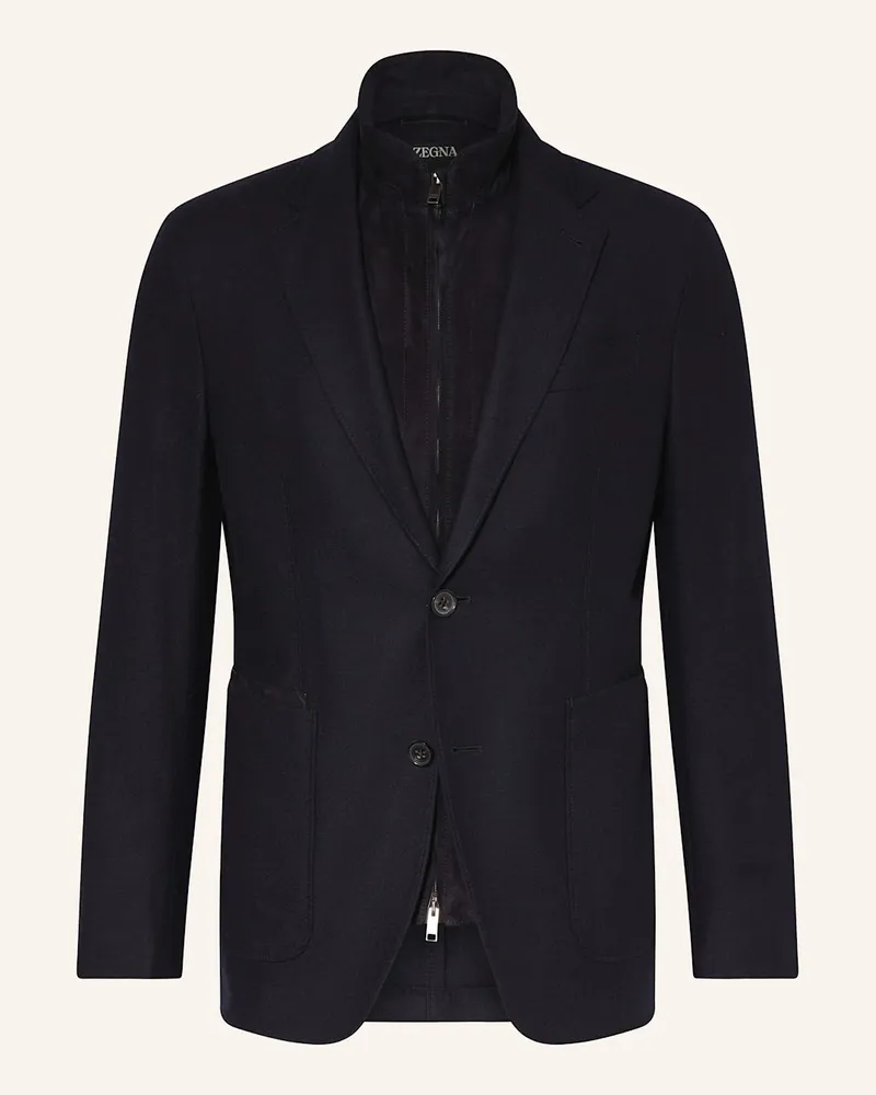 Ermenegildo Zegna Blazer Extra Slim Fit mit herausnehmbarer Blende Blau