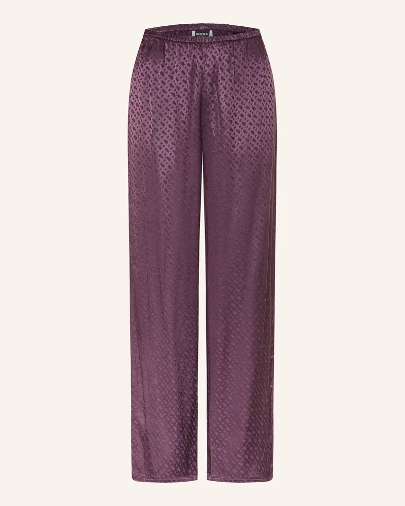 HUGO BOSS Schlafhose Monogram Aus Satin lila Dunkellila