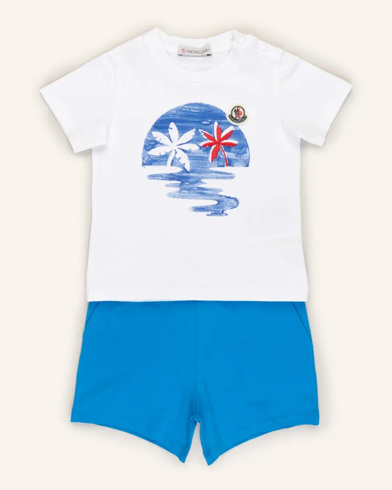 Moncler Set: T-Shirt und Shorts Weiss