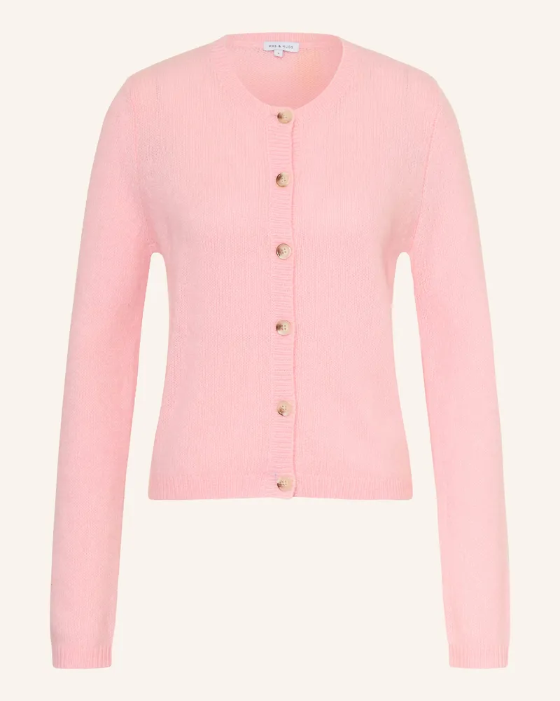 Mrs & HUGS Strickjacke Mit Cashmere rosa Rosa