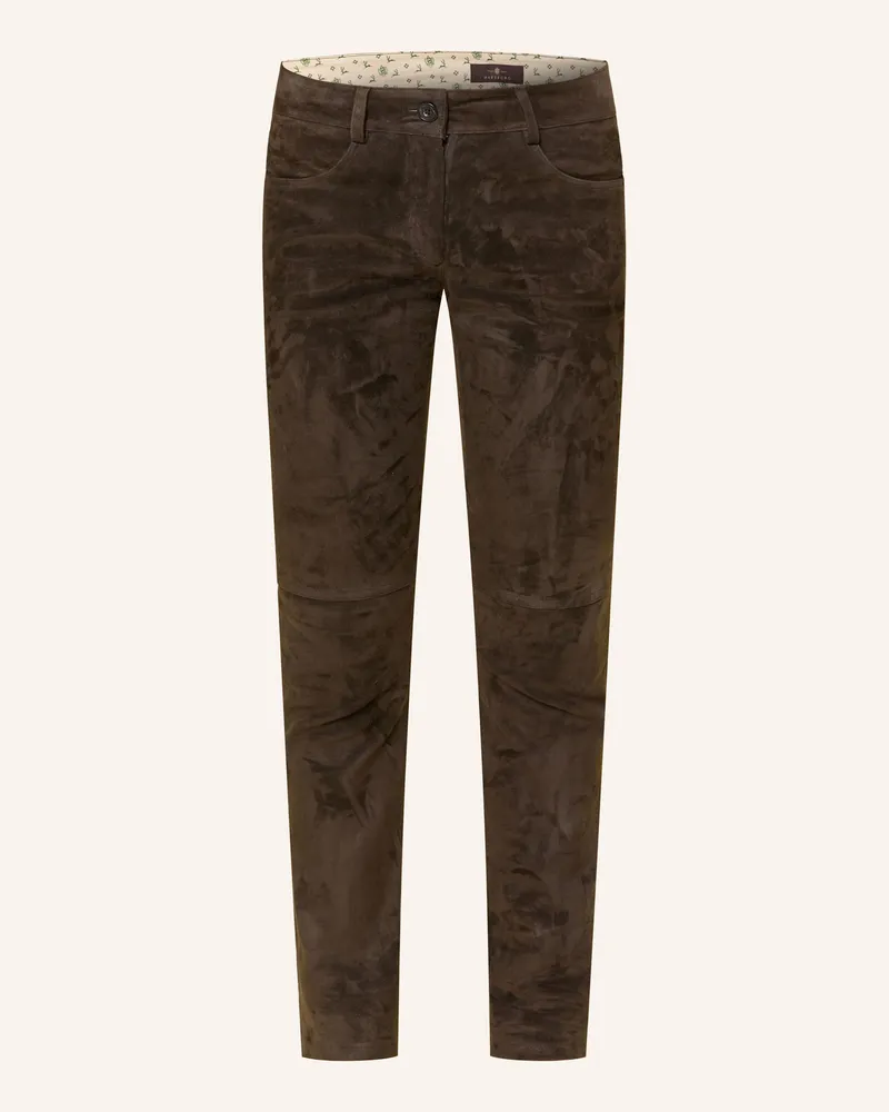 Habsburg Lederhose Antau grau Dunkelbraun