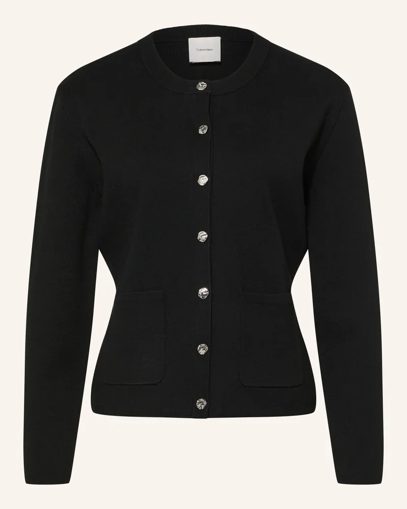 Calvin Klein Strickjacke schwarz Schwarz