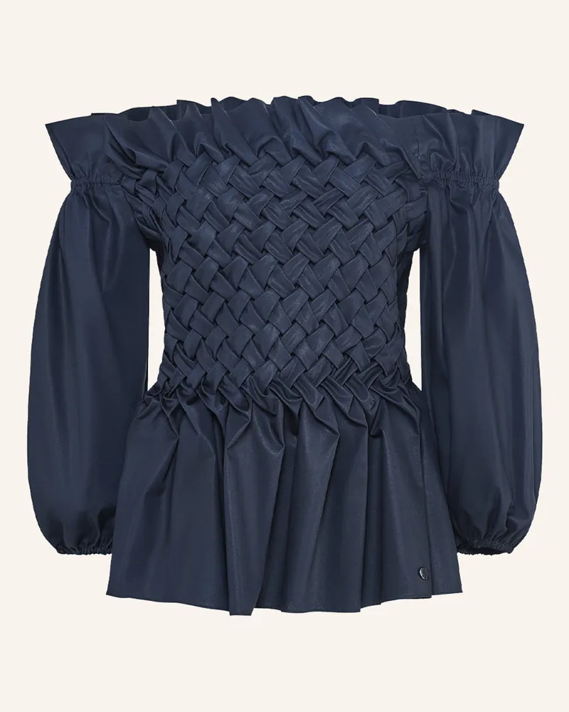 ARMARGENTUM Cold-Shoulder-Bluse JASMINE mit 3/4 Arm Dunkelblau
