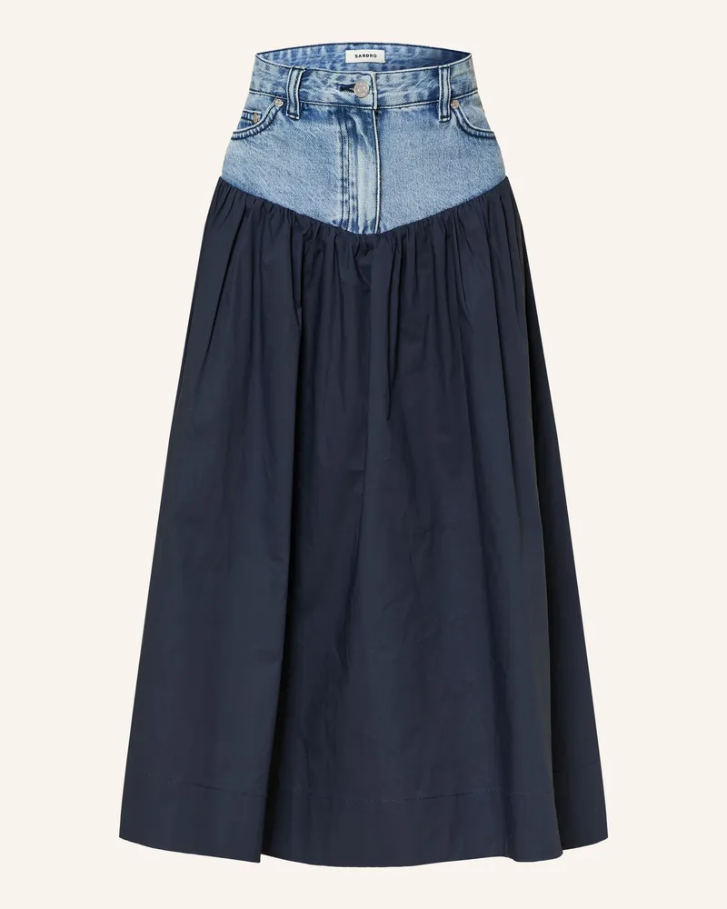 Sandro Rock Im Materialmix blau Dunkelblau