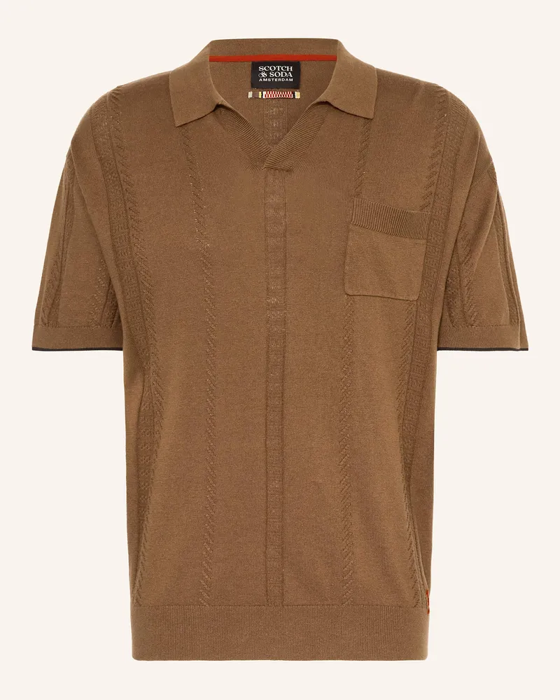 Scotch&Soda Strick-Poloshirt Braun
