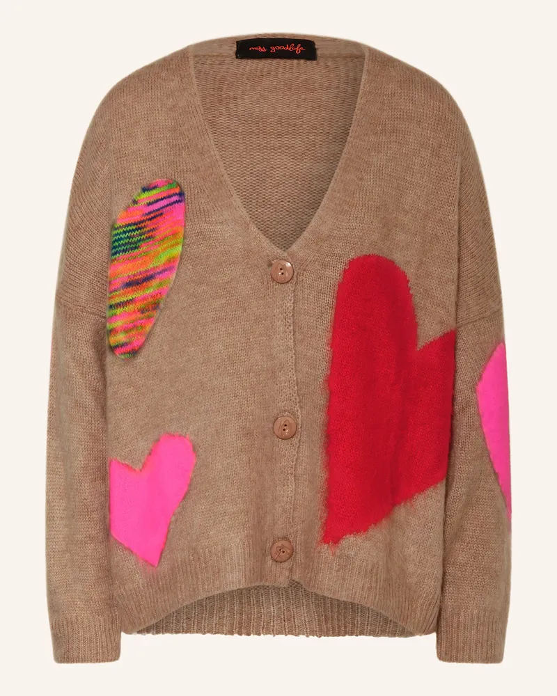 Miss Goodlife Oversizd-Strickjacke mit Alpaka Beige