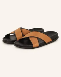 Ancient Greek Sandals Pantoletten THAIS - COGNAC/ SCHWARZ Braun