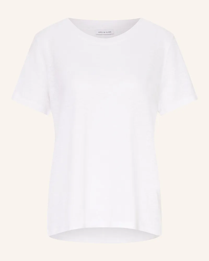 Mrs & HUGS T-Shirt aus Leinen Weiss