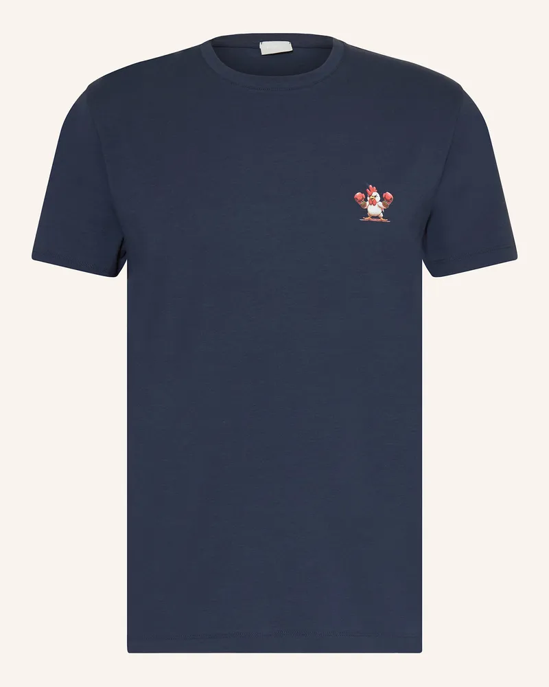 Mey Schlafshirt Serie Sporty Chicken blau Dunkelblau