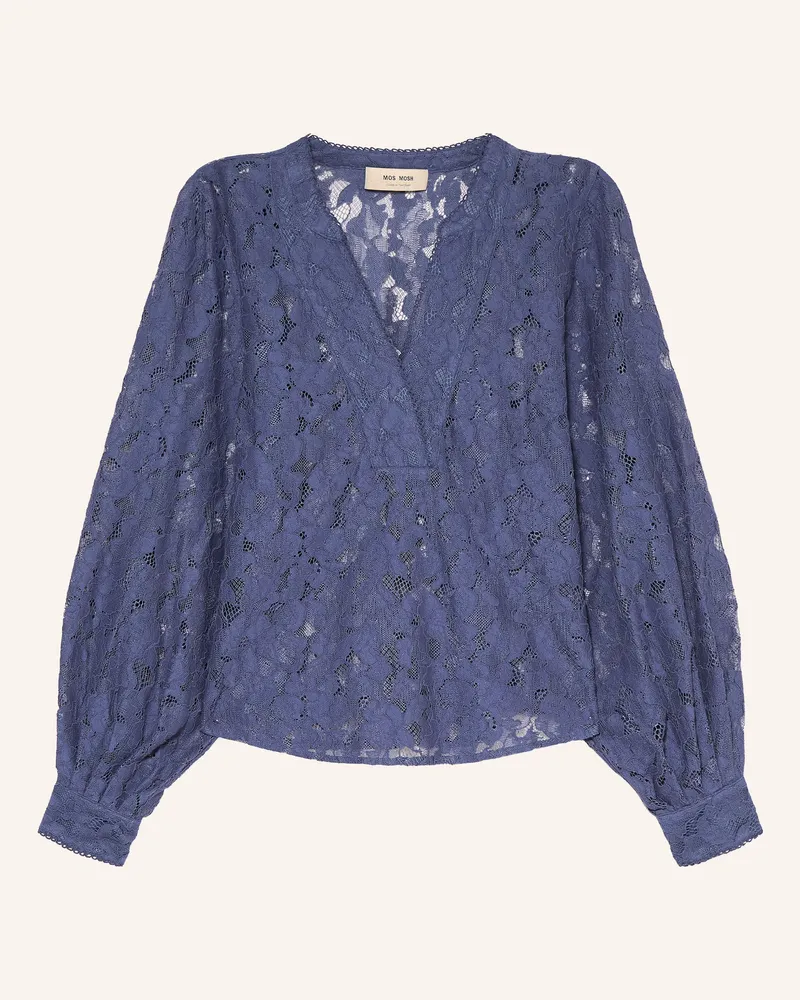 Mos Mosh Blusenshirt Mmyen River Aus Spitze lila Dunkelblau