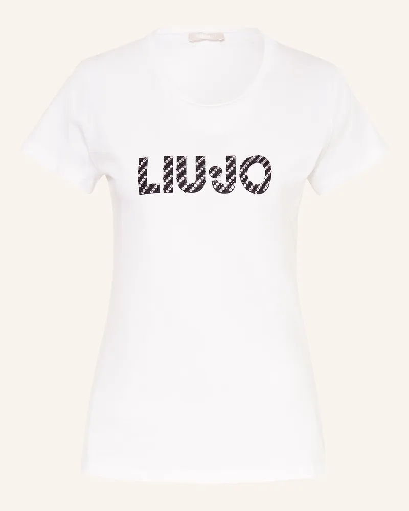 Liu Jo T-Shirt mit Schmucksteinen Weiss