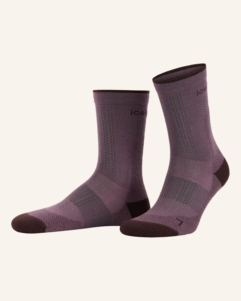 Icebreaker Socken Merino Hike + Ultralight Crew grau Rosé