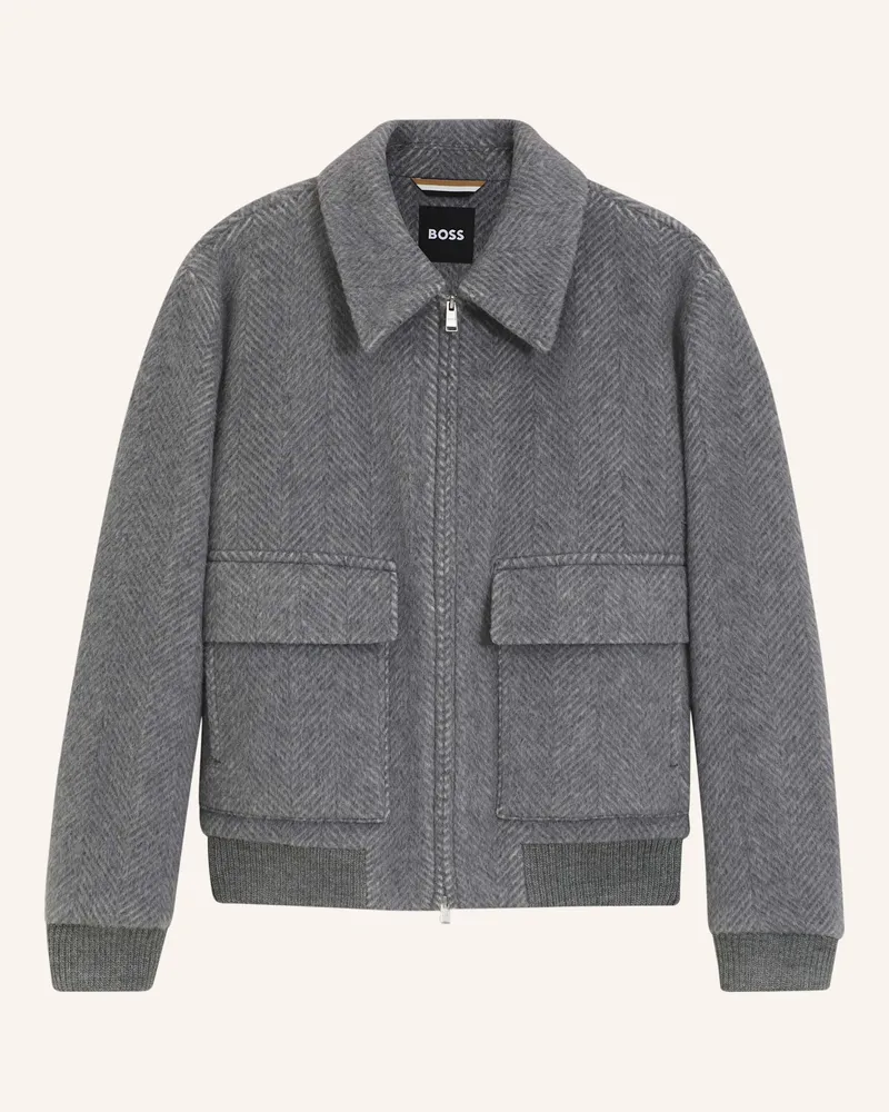 HUGO BOSS Mantel H-Charly-254 Relaxed Fit silber Silber