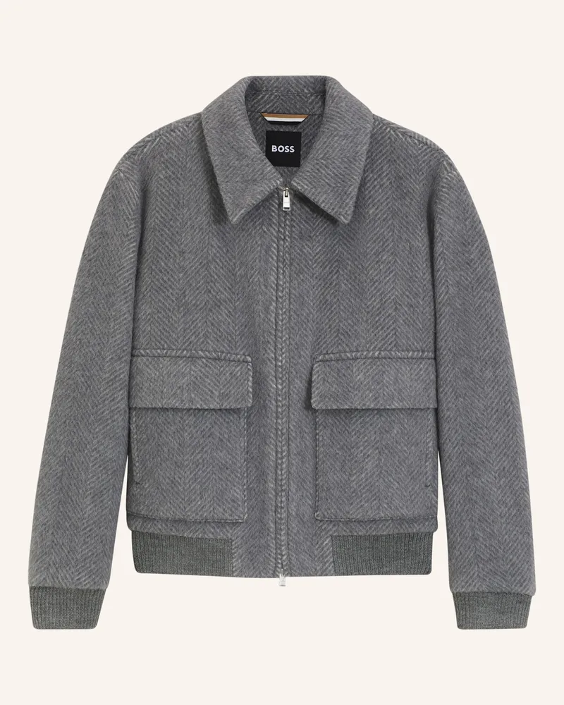 HUGO BOSS Mantel H-Charly-254 Relaxed Fit silber Silber