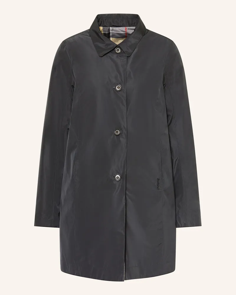 Barbour Trenchcoat Babbity Zum Wenden schwarz Schwarz