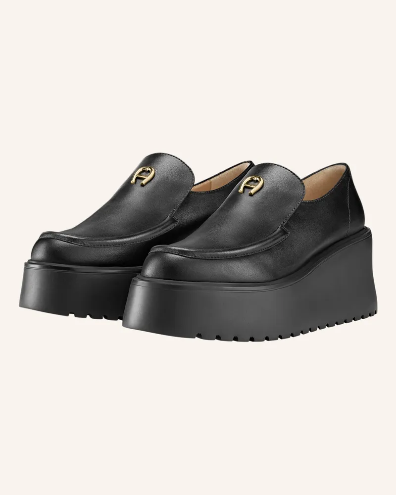 Aigner plateau loafer Plateau Loafer 12B Schwarz
