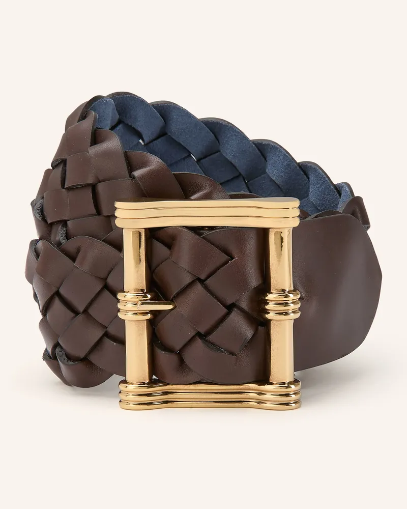 Etro Ledergürtel Zum Wenden blau Dunkelbraun