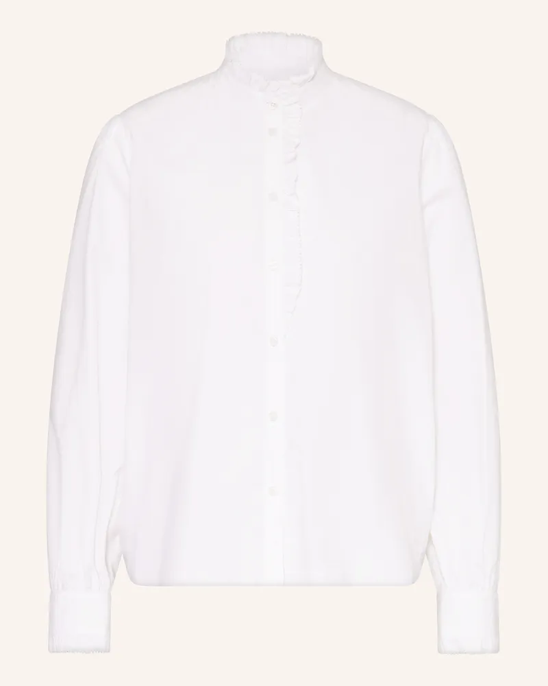 HUGO BOSS Bluse BANNY mit Rüschen Weiss