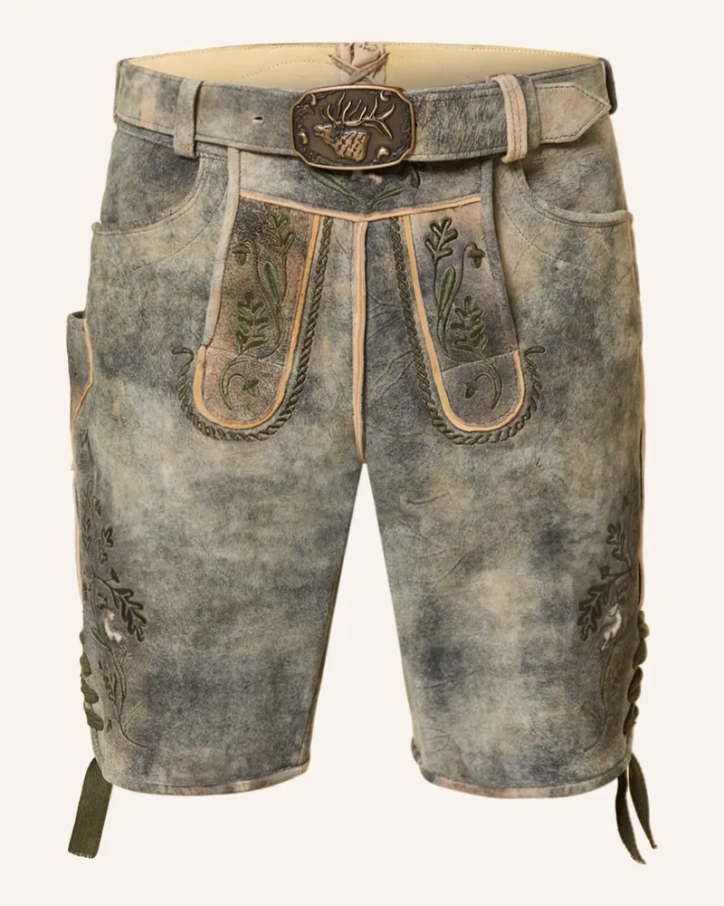 Spieth & Wensky Trachten-Lederhose Balsius braun Oliv