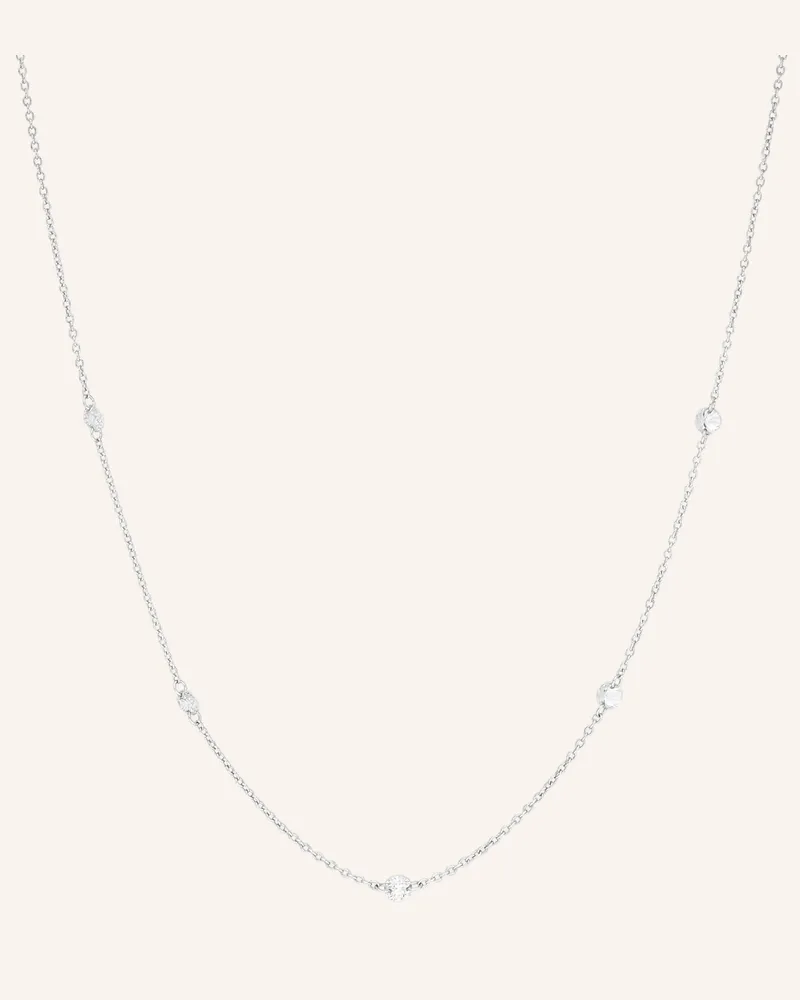 Leaf Halskette PURE QUINTRUPLE aus 18 Karat Weißgold mit Diamanten Weissgold