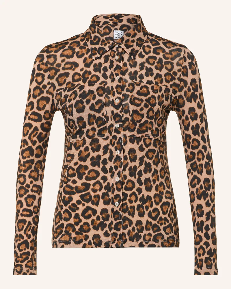 Emily van den Bergh Hemdbluse Aus Jersey braun Hellbraun