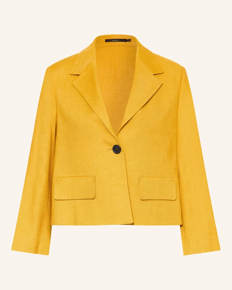 windsor. Blazer Mit Leinen gelb Dunkelgelb
