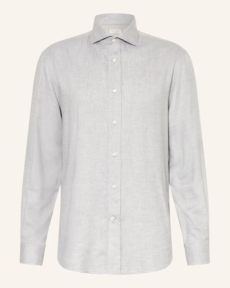 Brunello Cucinelli Hemd Comfort Fit grau Hellgrau