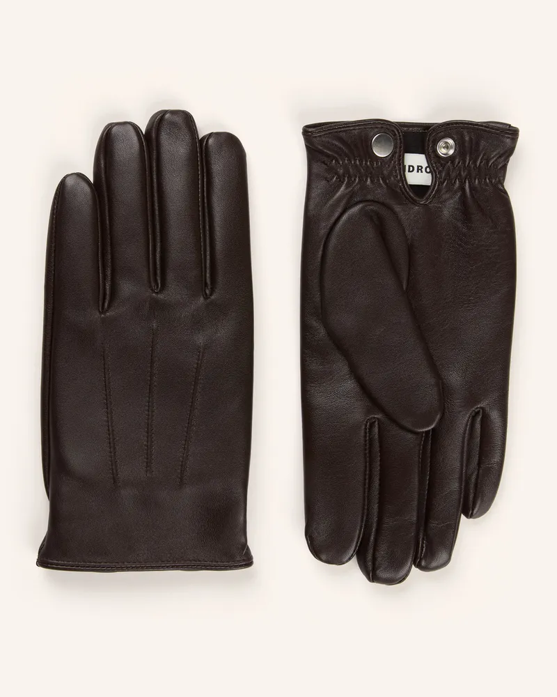Sandro Lederhandschuhe schwarz Dunkelbraun