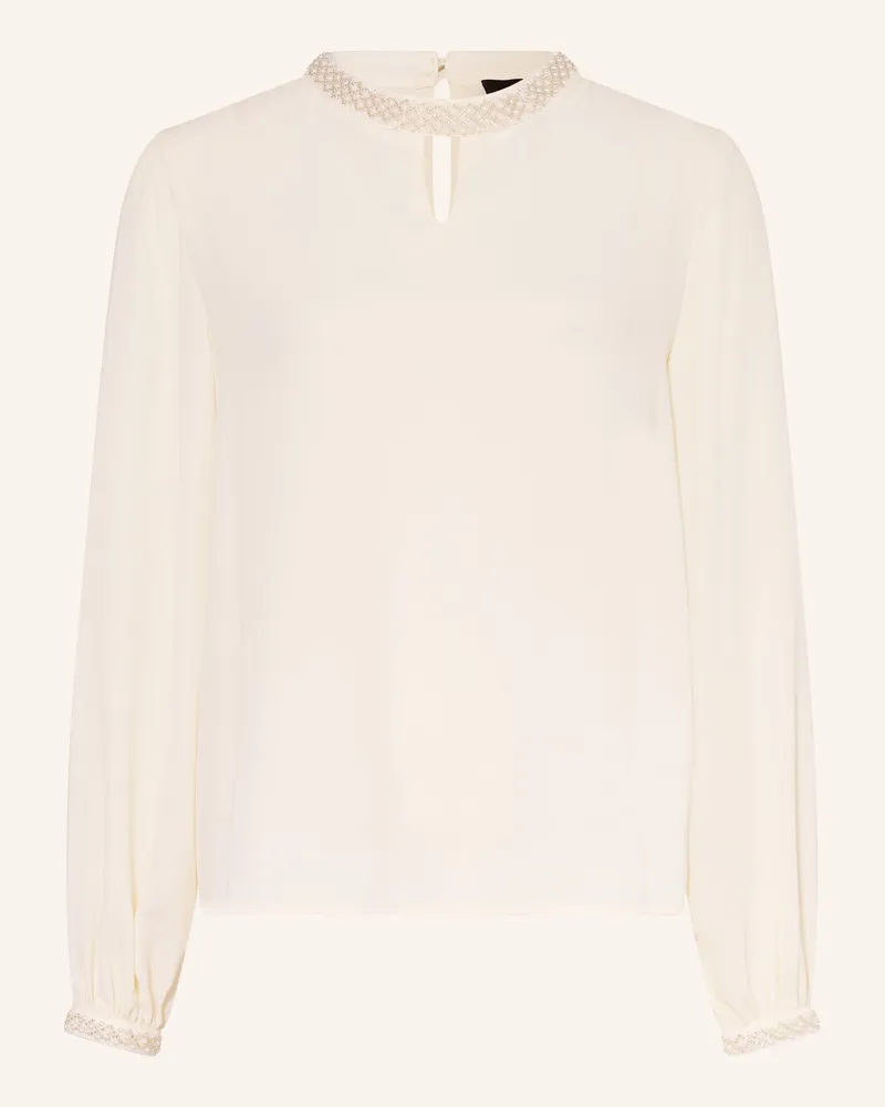monari Blusenshirt Mit Schmucksteinen Und Schmuckperlen beige Ecru