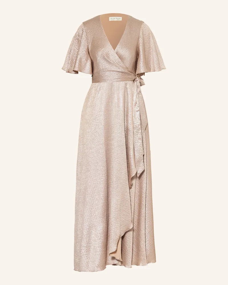 Phase Eight Wickelkleid JULISSA mit Glitzergarn und Volants Beige