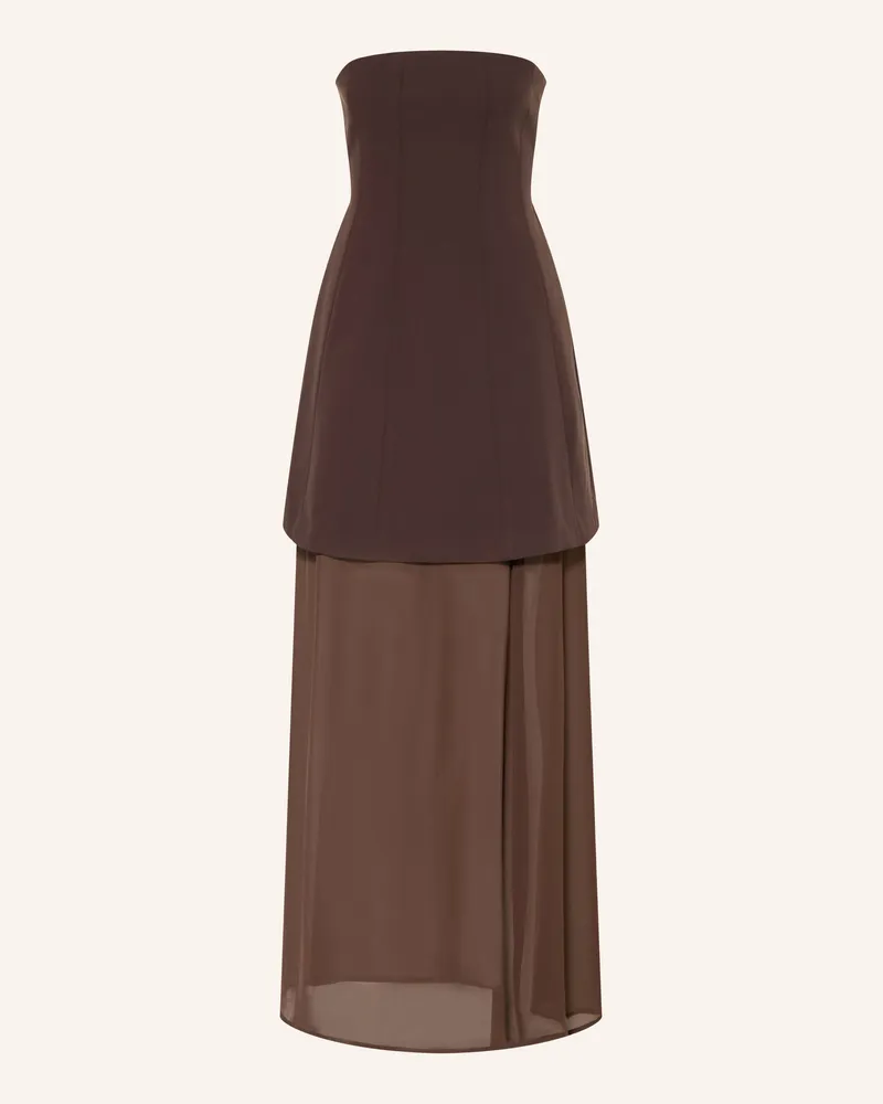 Gestuz Off-Shoulder-Kleid Gzraya Im Materialmix braun Dunkelbraun