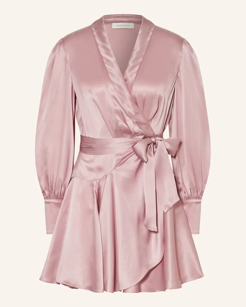 Zimmermann Wickelkleid Aus Seide rosa Pink