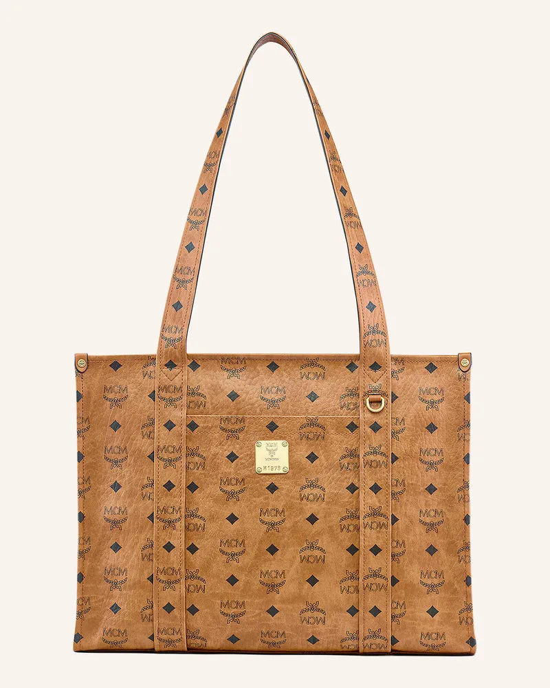 MCM Shopper Aren Visetos braun Cognac