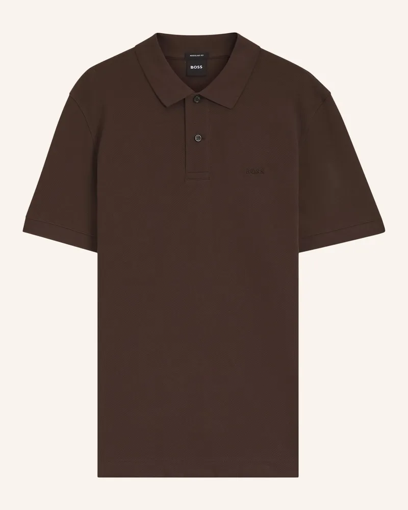 HUGO BOSS Piqué-Poloshirt Pallas Regular Fit braun Dunkelbraun