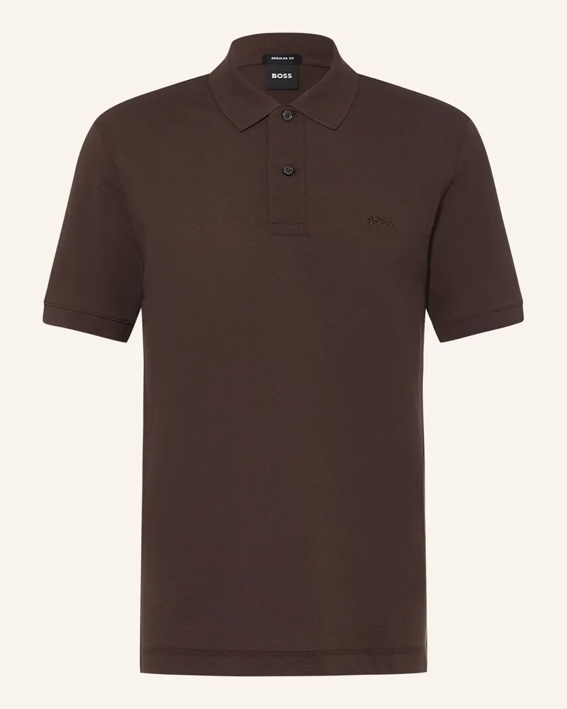 HUGO BOSS Piqué-Poloshirt Pallas Regular Fit braun Dunkelbraun