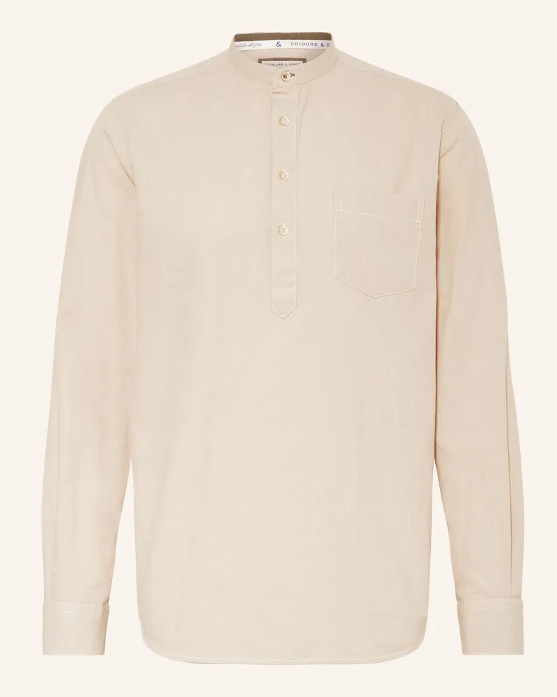 colours & sons Hemd Comfort Fit Hellbraun