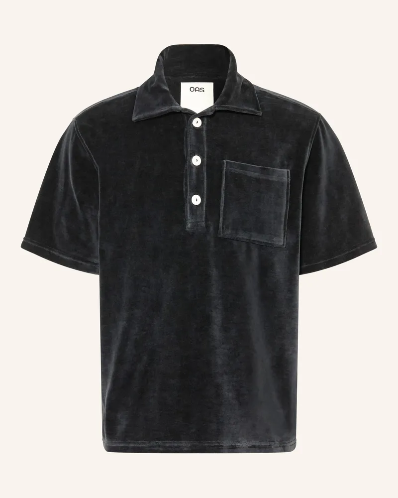 OAS Samt-Poloshirt schwarz Schwarz