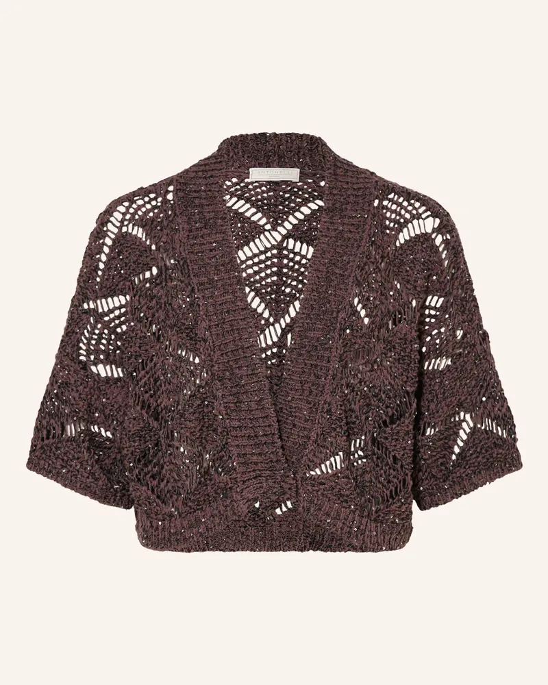 Antonelli Firenze Strickjacke Mit Pailletten braun Dunkelbraun