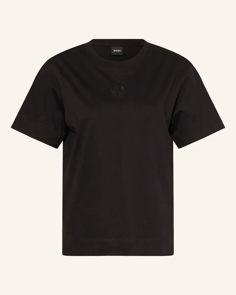 HUGO BOSS T-Shirt ELPHA mit Schmucksteinen Schwarz