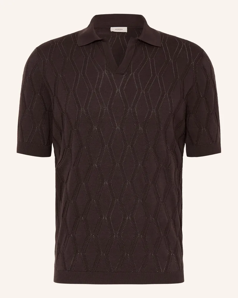 AGNONA Strick-Poloshirt Mit Seide braun Dunkelbraun
