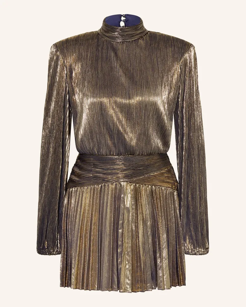 Retrofête Kleid FREJA mit Plissees Gold