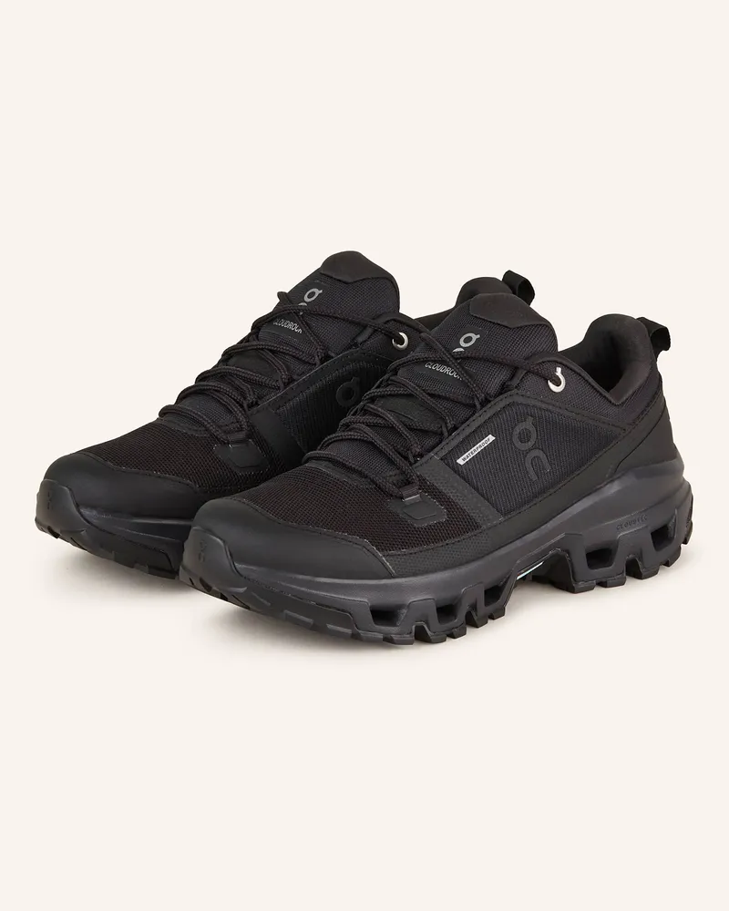 ON Wanderschuhe Cloudrock Low Wp schwarz Schwarz