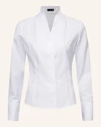 van Laack Bluse Modern Fit Langer Ärmel Kelchkragen Weiss