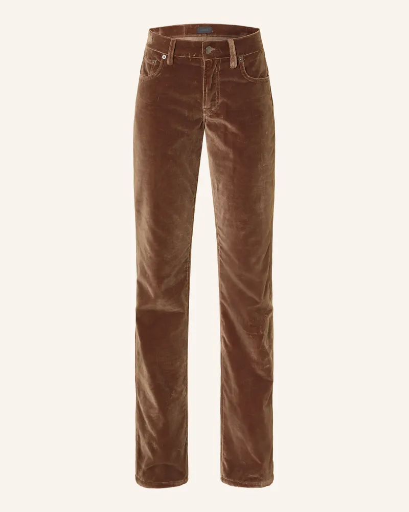 Haikure Bootcut-Hose Carly Aus Samt braun Braun