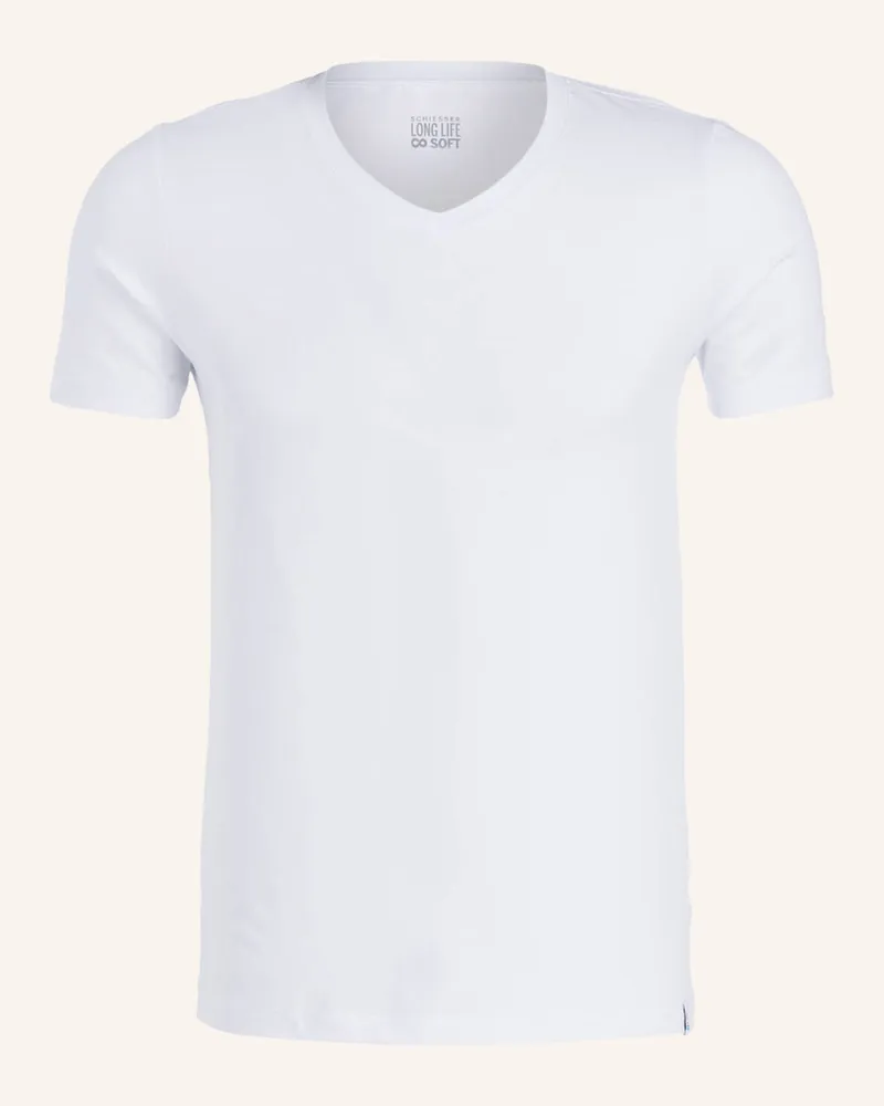 Schiesser V-Shirt Long Life Soft weiss Weiss