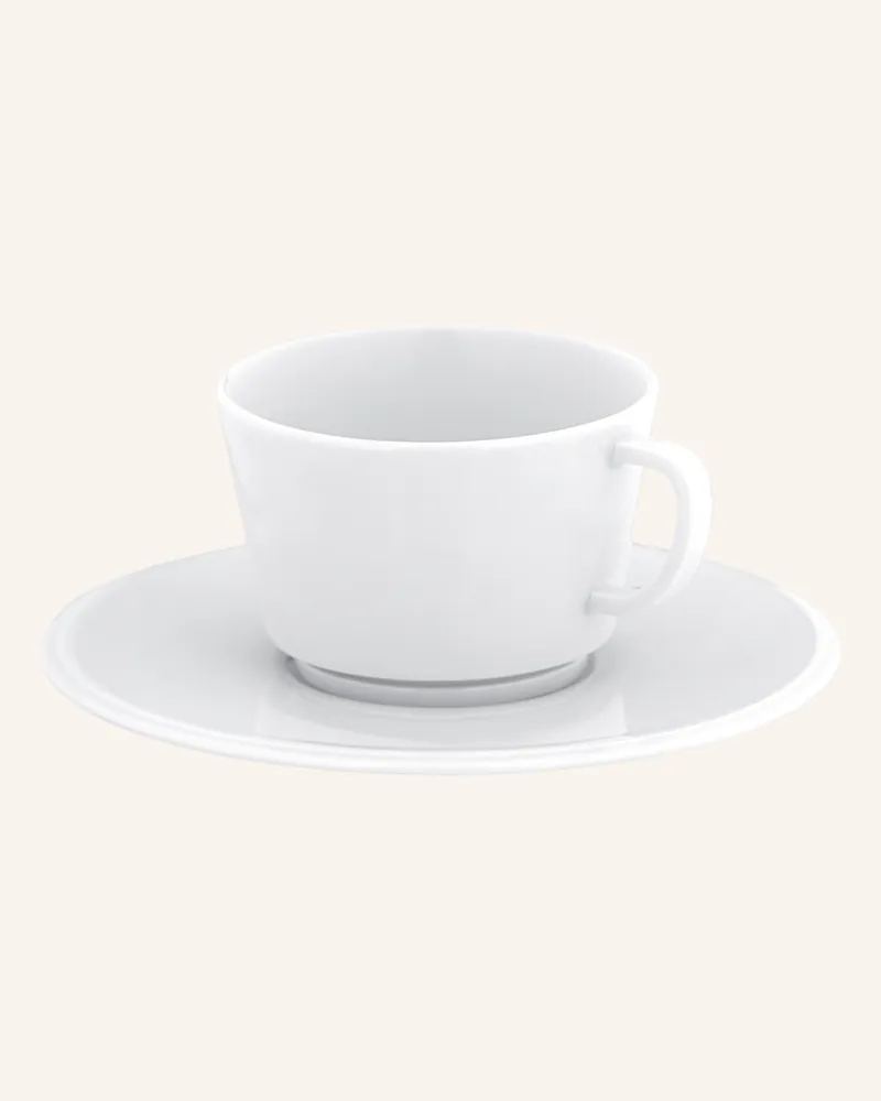 MEISSEN PORZELLAN-MANUFAKTUR Cappuccinotasse VITRUV PUR mit Untertasse Weiss