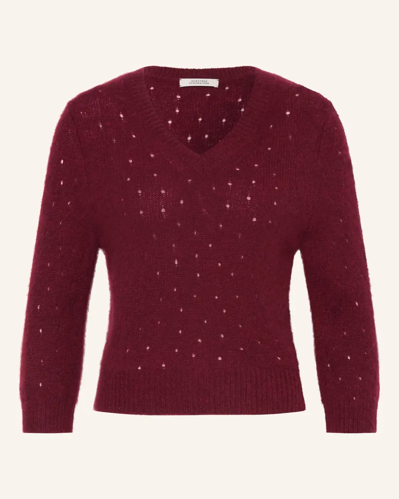 Dorothee Schumacher Cashmere-Pullover Luxury Love Mit 3/4-Arm rot Dunkelrot