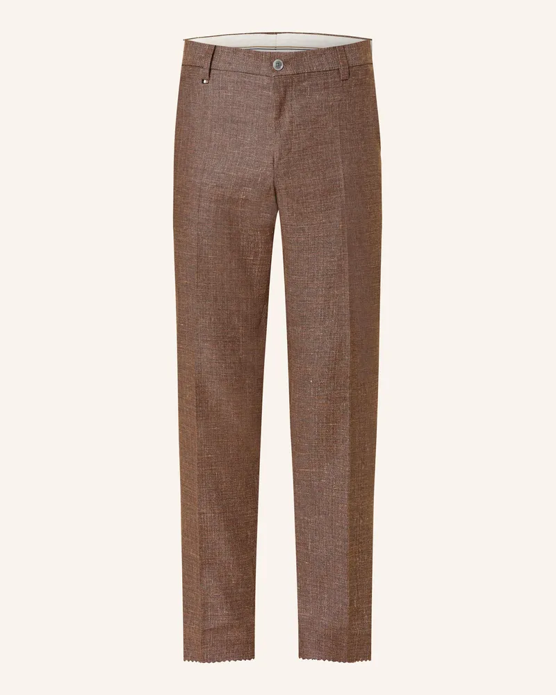 HUGO BOSS Anzughose GENIUS Slim Fit mit Leinen 204