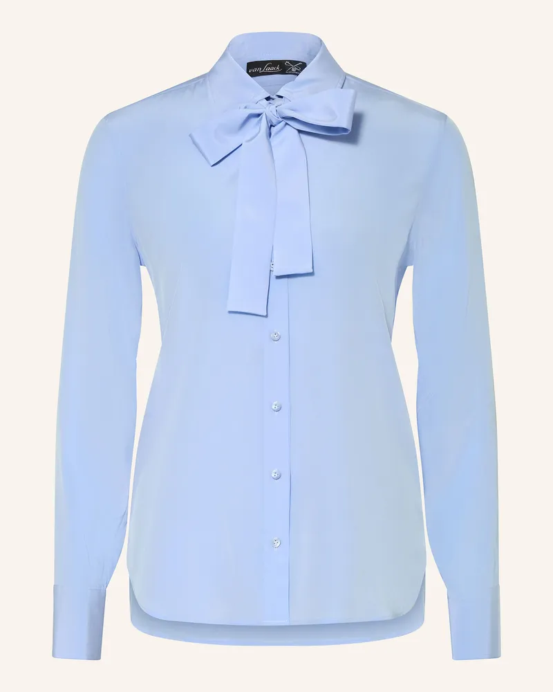van Laack Seidenbluse VL-CELLAI-XX mit abnehmbarer Schluppe Hellblau